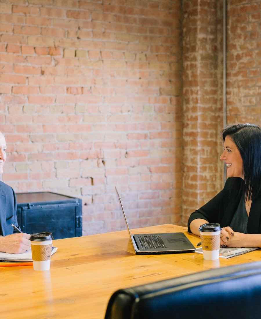 A family lawyer meeting with a client in a calm office consultation